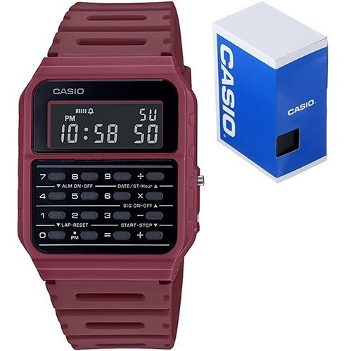 Reloj Casio Vintage Ca 53wf Guinda Calculadora Alarma