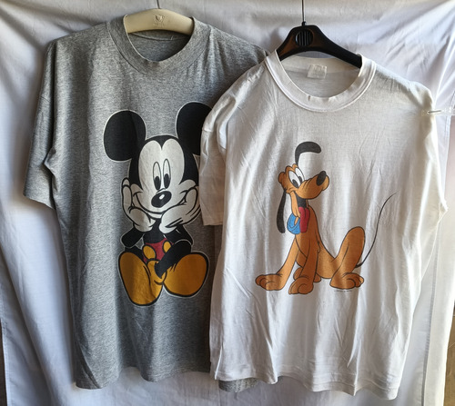 X2 Años 90 Remeras Disney Mickey Pluto Retro Vintage L Xl