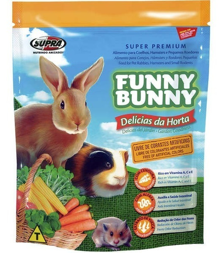 Ração Funny Bunny Delícias Da Horta P/ Roedores Hamster 500g