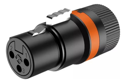 Plug Roxtone Xlr Linha Femea Rotativo Lx3f Preto Low Profile