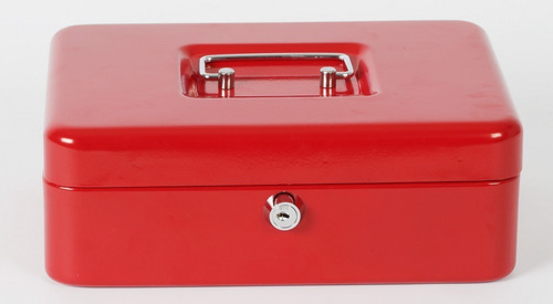 Cofre Portavalores Caja De Dinero Monedero, Alajero N°1 Color Rojo
