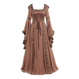Vestido Gótico Medieval De Mujer Vestido Vintage Encaje.m A