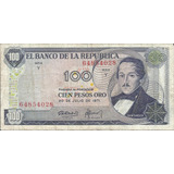 Colombia 100 Pesos Oro 20 De Julio 1971 8 Dígitos