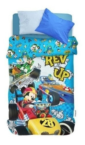 Acolchado Infantil Piñata 1 1/2 Plaza Mickey Roadster Ruedas