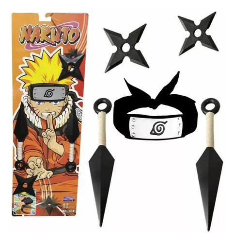 Set Kit Naruto Sasuke Espada Katana Kunai Vincha Shuriken