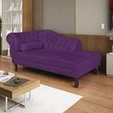 Diva Recamier Dora 160cm Lado Direito Suede Roxo Ec