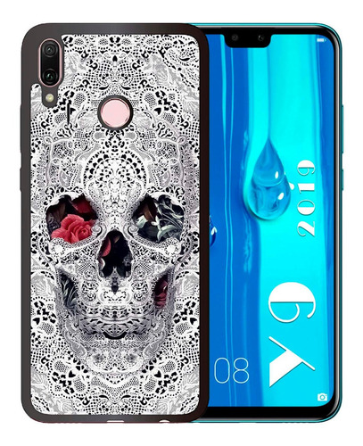 Funda Huawei Y9 2019 Calavera Mantel Tpu/pm Uso Rudo