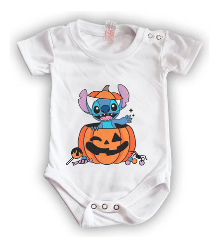 Pañalero Personalizado Bebe Stitch Calabaza - Hallowen