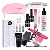 Kit Polygel Para Alongamento Manicure Mini Cabine Led Uv Tip