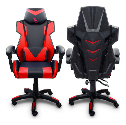 Cadeira De Escritório Gamer Best Chair Ergonômica Couro Luxo Cor Vermelho