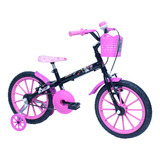 Bicicleta Infantil 4 A 5 Anos Feminina Princesas Meninas Cor Preta