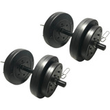 Kit 2 Mancuernas + 14kg En Discos Pvc Body Pump Lisos Pesas