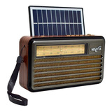 Radio Vintage Am/fm Mp3/bt,aux Con Carga Solar Y Power Bank