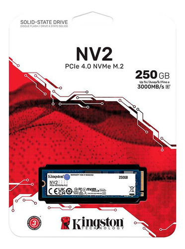 Unidad Solida Kingston M.2 Nv2 Nvme Pcie 250gb Gen 4x4