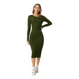 Vestido Londres Manga Larga Lapiz Ajustado Largo Curvy