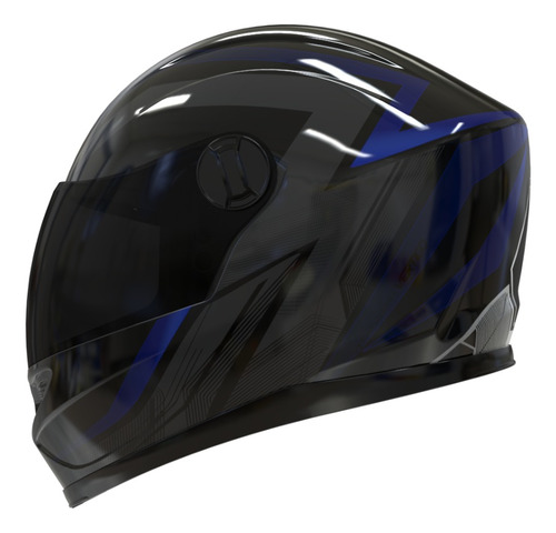 Casco Integral Moto Vertigo V32 Influence Azul/negro Brillo
