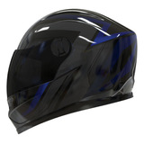 Casco Integral Moto Vertigo V32 Influence Azul/negro Brillo