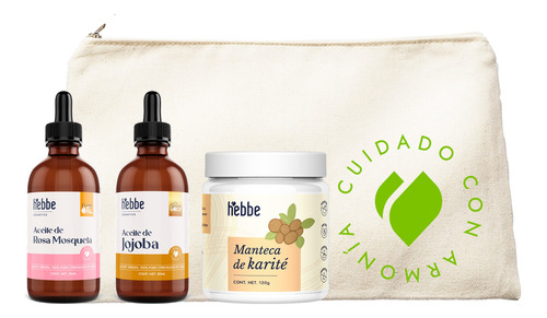 Hebbe Cosmetics Hds6 Ttm8 Hidratantes Kit Dia De Madres Aceite De Rosa Mosqueta Jojoba Y Karite