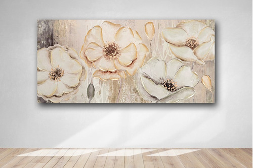 Hermoso! Cuadro Mural 110x52cm Flores Decorativo Modernos