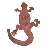 Figura Lagartija Chapa Oxidada Para Jardin 74x43