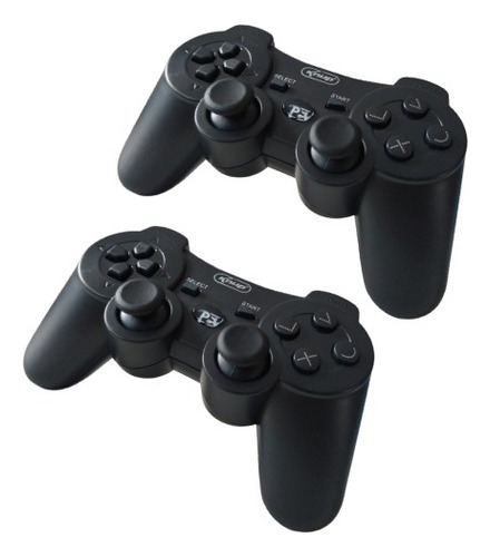 Kit2 Controles Sem Fio Compativel Com Ps3 Ou Pc Com Fio Usb