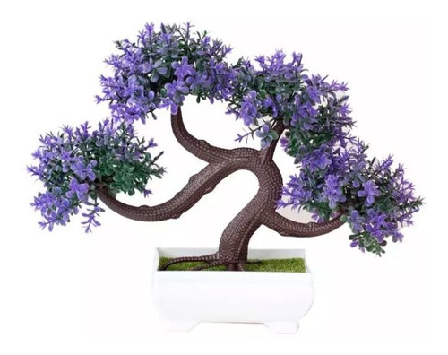 Vaso Planta Artificial Bonsai Árvore Flores Decoração W8970