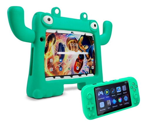 Bundle Tablet Vorago Pad-8-kids 4gb 64gb Android 13 + Arcade Color Verde