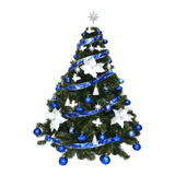 Árbol De Navidad Bariloche 1,35 Con Kit Azul 48 Pzas -sheshu