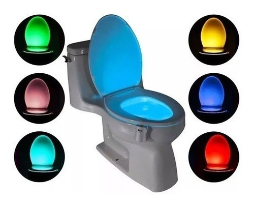 Luz Para Inodoro De 8 Colores Con Sensor De Movimiento