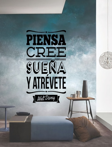 Vinil Decorativo Para Pared Frases Letras Piensa Cree Sueña