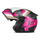 Capacete Integral Robocop Stronger Faster Gladiator Etceter Cor Rosa/dourado Tamanho Do Capacete 56