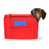 Bolsa Gato Cachorro Transporte Carpete Alça Tapete Higiênico Cor Vermelho