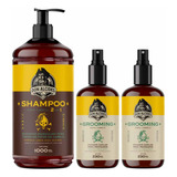 Kit 1x Shampoo Grande E 2x Grooming Lemon Bone Don Alcides