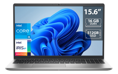 Laptop  Dell Inspiron 3520 Plateada 15.6 , Intel Core I5 1235u  16gb De Ram 512gb Ssd, Intel Iris Xe Graphics 60 Hz 1366x768px Windows 11 Home