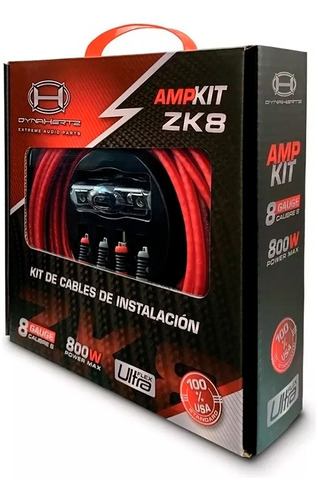 Kit De Cables Para Potencia Dynahertz Amp Kit Zk8 8 Gauge Pr