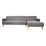 Sala Esquinera Minimalista Moderna Sofa Cama Salas Sillon Color Gris