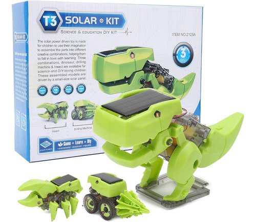 Dino Robot Juguete Educativo Kit Solar 3 En 1 Robotica Stem 
