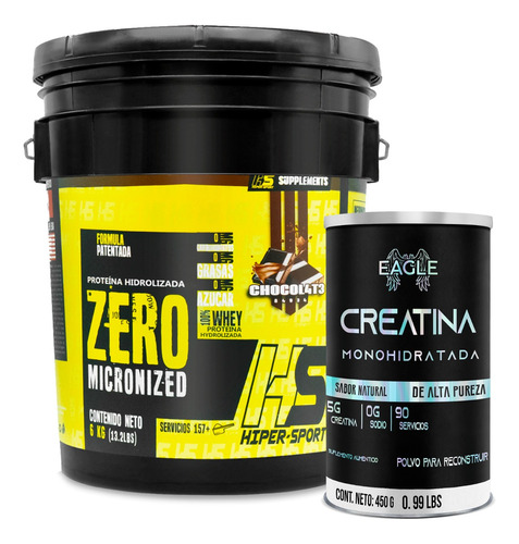 Proteína Whey Hidrolizada Zero Hs 6 Kg + Creatina  450gr Eag