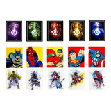 Kit   5   Cuadros Placas Decorativos Economicos  Sup Heroes