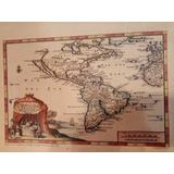 Cuadro Mapa Antiguo De México. Hoja De Oro 