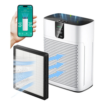 Purificador De Aire Hepa Wifi Con Carbón Activado +2 Filtros Blanco