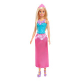 Muñeca Barbie Fantasía Princesa Vestido Azul Y Rosa