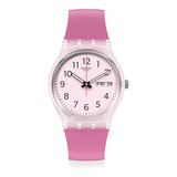 Reloj Swatch Rinse Repeat Pink Ge724 Color De La Correa Rosa Chicle Color Del Bisel Rosa Color Del Fondo Rosa