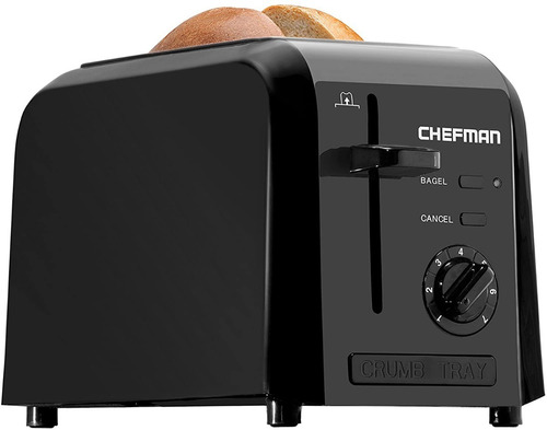 Tostador  Pan Chefman 2 Rebanadas 850w  Negro 7 Velocidades