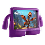 Funda Infantil Para iPad Niño Y Niña Manitas Morada + Mica