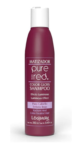 Shampoo Pure Red Matizador Cabello Rojo 250ml Loquay (3pzas)