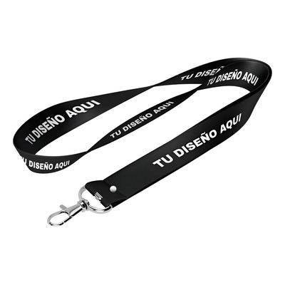 50 Lanyard Porta Gafete Personalizado 19 Mm Sublimado Color Negro | Envío gratis