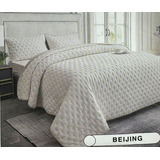 Cubrecama Quilt Liso Reversible Queen Size Con 2 Fundones