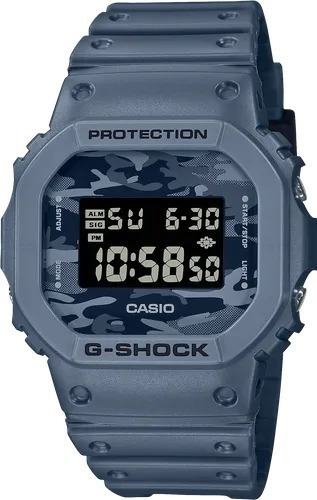 Reloj Casio G Shock Dw-5600ca 2d Caja Ø42.8mm - Impacto Color De La Malla Azul Acero Color Del Fondo Ca-2d