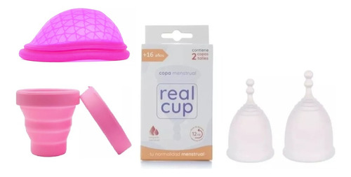 2 Copas Menstrual Real Cup + Vasp Esterilizador + Disco